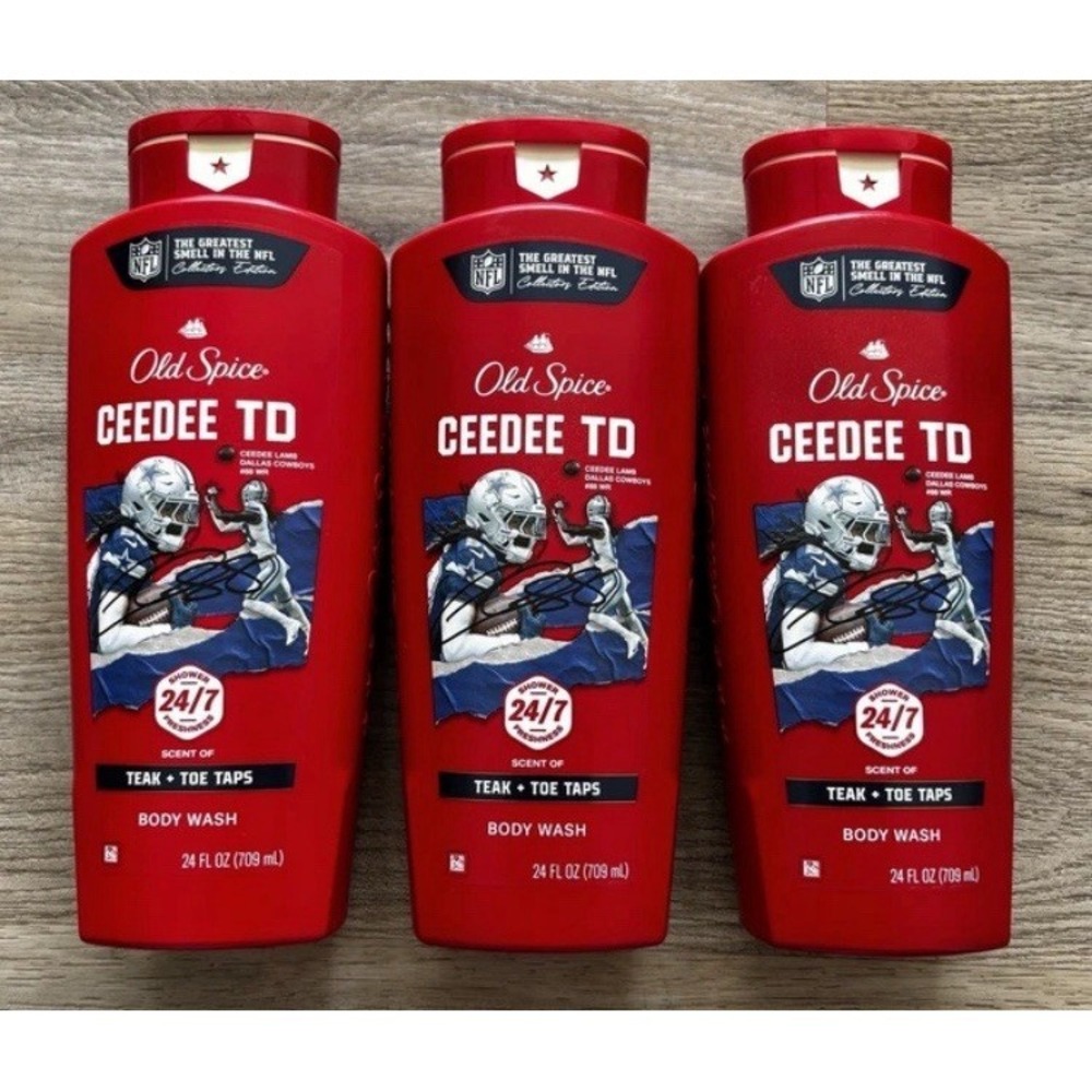 Lot of 3 Old Spice CeeDee TD Body Wash Limited Edition NFL Cowboys Teak 24oz